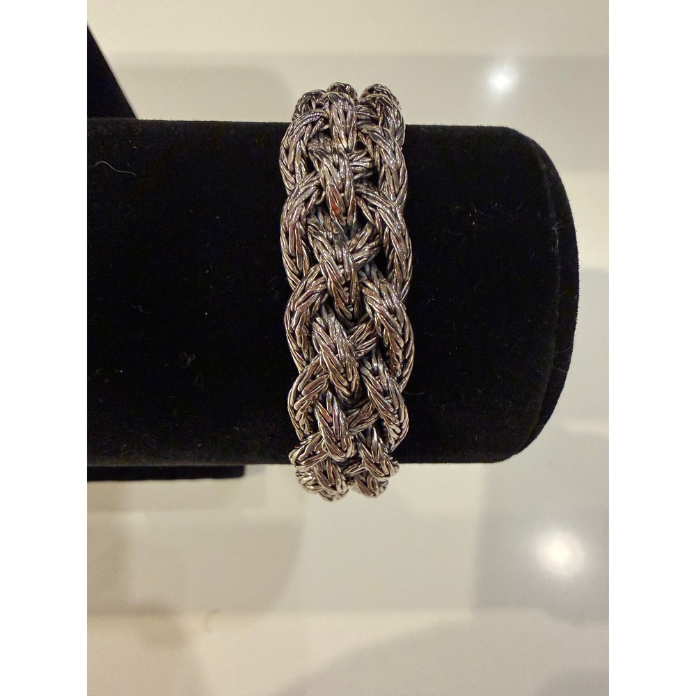 Keith Jack Silver and 10k Gold Norse Forge Dragon Weave Bracelet - Picture 2 of 10